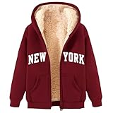 Winterjacke Herren Winter Warm Plüschjacke Fleecejacke Übergangsjacke mit Kapuze Reißverschluss Bequeme Herren-Jacken mit Reißverschluss Gefüttert Fleece Kapuzenpullover Outdoorjacke Fleecepulli