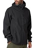 Runcati Herren Regenjacke Leichte Kapuzenjacke Windbreaker Wasserdicht Außenbereich Sport Wandern Regenmantel Schwarz L