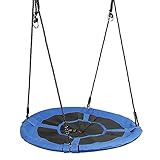 Nestschaukel 100 cm - Baby / Kinder / Erwachsene Schaukel Outdoor und Indoor - Kinderschaukel - Hängeschaukel für den Garten - Kinder & Babyswing - 200 kg Belastbarkeit (Blau1)