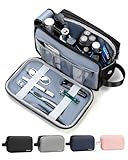 Chakipee Kulturbeutel Herren Reise Kulturtasche Waschtasche, wasserdichte Kulturtaschen, leichte Kosmetiktasche Damen mit Doppelter Reißverschlüssen, Badezimmerutensilien (Schwarz)