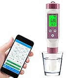 Raxove Teichwassertest-Set, digitales pH-EC-, TDS-, ORP-, SG-Salztemperaturmessgerät, hohe Genauigkeit 0,05 ph Wassertester für Brunnenwasser, Wasserhydrokultur, Pool, Aquarium