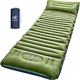 Myxslop Camping Isomatte ,12CM Verdicktes Luftmatratze Camping, Aufblasbare Matratze mit Fußpumpe & Kissen, Ultraleichte Schlafmatte Outdoor für Wandern, Strand, Reise, Zelt