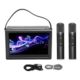 Asixxsix Karaoke -Maschine, Tragbarer WiFi 5.4 -Lautsprecher mit 2 Drahtlosen Mikrofonen und Texten Display, Professionelles Karaoke -System für Home Party -Veranstaltungen
