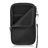 Prasacco Handy Tasche Handysocke Tasche für Handy Neopren-Handyhülle mit Kordelzug Universalhülle Phone Bag Einfache Handytasche für Smartphones bis 18,5 cm Karten Geld(Schwarz)