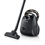 Bosch Staubsauger mit Beutel Serie 2 BGLS2CHAMP, Bodenstaubsauger, nachhaltig, aus Recyclingmaterial, Hygiene-Filter, 10 Jahre Motorgarantie, kompakt, leistungsstark, Made in Germany, 600 W schwarz