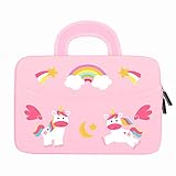 MoKo 7-8' Tablet Tasche, Neoprene Schutztasche Kompatibel mit Fire 7 Kids Pro 2021/Fire HD 8 Kids Pro 2021/Fire 7 2019/2017/Fire HD 8 2016/Fire Kids Edition 7' 5 Gen. 2015 - Pony Rosa