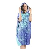 Xlabor Badeponcho Strandtuch Mikrofaser Schnelltrockend Bademantel Poncho mit Kapuzen Duschtuch Handtuch Schwimmen Surfing Strand Tauchen Badeort Motiv-B