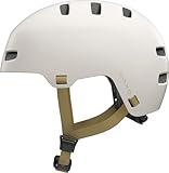 ABUS Fahrradhelm XOXO ECO - Cityhelm im Skater-Look - Helm für Skateboard, Fahrrad, Scooter - alle Komponenten teilweise oder komplett recycelt - für Jugendliche und Erwachsene - Größe M, Taupe