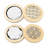 Scettar 3 Stück Duftsteine für Ätherische Öle mit Holzbox Natürlicher Raumduft ohne Chemie Duftöldiffusoren Set Wiederverwendbarer Duftstein für Ätherische Öle Geeignet für Schlafzimmer Badezimmer usw