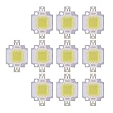FTVOGUE 100 Stück 10 W LED SMD Chip COB DC 9–12 V für Lampen-Flut-Glühlampe Ersatz Warm/weißes Licht(Reines Weiß)