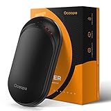 OCOOPA Handwärmer,EIN/doppelseitige Heizung 5 Stufen und bis zu 10 Stunden Wärme,5200 mAh elektrische tragbare Taschenwärmer,Wärmetherapie ideal für den Außenbereich, Geschenke, die wärmen-Schwarz