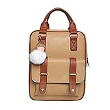 DSHDSGS Damen Leder Rucksäcke Mode Damen Rucksack Unisex Rucksack Damen Leder Rucksack(Khaki)