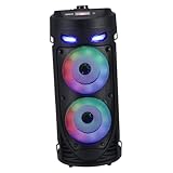 Milisten Drahtloser Tragbarer Lautsprecher Mit LED Licht Außenlautsprecher Für Tiefer Bass Und Stereo Sound Ideal Für Musikgenuss Im Freien Kabelloser Sprachverstärker Und Radiofunktion
