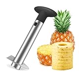 Ananasschneider, Ananasschäler zum Entkernen und Ringe schneiden, Ananasschäler Schneidet für Home & Küche(Schwarz)