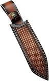 Aibote Messerscheide mit fester Klinge, Leder, gerade Messerscheide, taktisches Holster mit Gürtelschlaufe (Größe A)