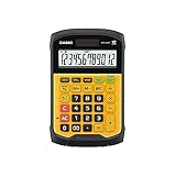 CASIO Tischrechner WM-320MT, 12-stellig, spritzwasser- und staubgeschützt, Steuerberechnung, Solar-/Batteriebetrieb, orange