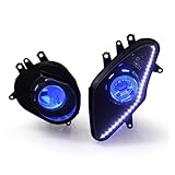 LED-Scheinwerfer-Set, kompatibel mit Motorrad, kompatibel mit Scheinwerfern M/W, HP4 2013-2014, komplett (Blue Demon Eye)