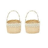 PRETYZOOM 4 Stücke Hochzeit Blumenkorb Blumenmädchen Korb Streukorb mit henkel Henkelkorb Sackleinen Blumenkinderkörbchen Bonbons Korb Geschenkkorb für Hochzeit Party Blumenkinder Deko