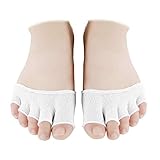 EXCEART 4 Paare Zehlinge Füßlinge Socken öffnen fünf halbe Zehensocken Unsichtbare Sportsocken Yoga Socken Vorfußsocken Frauen Rutschfeste Pilates Balletttanz Zehenschutz - Weiß