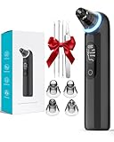 Mitesserentferner, Porenreiniger Porensauger Akne Entferner Gerät Pickelsauger Mitesser sauger 4 Austauschbare Saugköpfe Porensauger Pickelentferner Set (Schwarz)