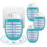 AOOWU Mückenstecker, 4 Stück Insektenvernichter Elektrisch, Mückenlampe, Elektrisch Mückenfalle mit UV-Licht, Mückenabwehr Protec für Fliegen, Mücken, Motten, Küche, für Schlafzimmer, Indoor