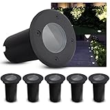 SSC-LUXon 6er Set Bodenstrahler KALPA schwarz 230V IP67 spritzwassergeschützt, befahrbar & rostbeständig – Optimal für Pfade, Terrassen & Außenbereiche