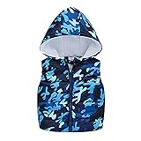 Mit Kapuze Baby Winddicht Kleinkind Ärmellos Weste Mantel Camouflage Warm Kinder Outfits & Set T 3 (Blue, 7-8 Years)