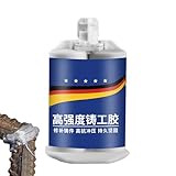 Metall Reparaturkleber A+B, 2-Komponenten Flüssigmetall Füller | Hochtemperaturbeständiger Kalt-Schweiß Kleber für Gusseisen, Rohre, Kühler | Einfache 1:1 Mischung