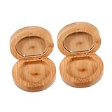COLLBATH 2 Stück Kompakter Bambus Klappspiegel Leichter Handspiegel für Tasche Hochwertiger Holz Schminkspiegel mit Klappbarem Design Tragbarer Kosmetikspiegel für Unterwegs Vielseitig für