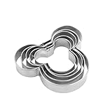 MrCookie Ausstechformen Edelstahl, Mouse Edelstahl Ausstecher Set, 5 Größen DIY, Fondant Plätzchenausstecher, Maus Ausstecher für Kinder