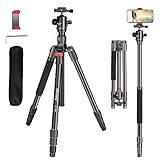 Stativ Kamera Manbily 60 Zoll 152cm Dreibein-stative Leichtes Kompaktstativ für DSLR Kamera Einbeinstativ Reisestativ aus Aluminiumlegierung 360° Kugelkopf & 1/4'' Gewinde Projektor Video Fotostativ
