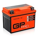 GP-PRO Gel-Batterie 12V 5Ah GTX4L-BS Rollerbatterie/Motorradbatterie, wartungsfrei versiegelt vorgeladen zyklenfest ersetzt YB4L-B / YTX5L-BS / YTX4L-BS / SLA4L-BS / YB4L-A