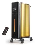 Dreo Ölradiator Energiesparend, 2000W Elektroheizung mit 9 Rippen, 3 Heizstufen, 4 Modi, 24h Timer, Überhitzungs-Kippschutz, Leiser Radiator Heizung Elektrisch mit Thermostat, OH521