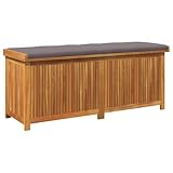 vidaXL Aufbewahrungsbox für den Außenbereich, massives Akazienholz, 150,1 x 50 x 60,5 cm, moderner Terrassenkissenbehälter