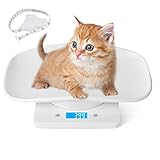 Digitale Haustierwaage, kleine Tierwaage, Futterwaage, Gramm und Unzen, 15 kg, Gemüse, Obst, Küche, elektronische Gewichtswaage mit Maßband, für Kätzchen/Welpen/Hamster/kleine Vögel/Kaninchen