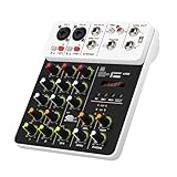 kowaku Audiomixer Soundboard Mischpult, tragbar, wiederaufladbar, professioneller Soundmixer Stereo-DJ-Mixer für Heimauftritte