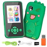 HIGSPE 2.4' Dinosaurier Kinderkamera, 1080P HD Dual-Kamera Kinder Handy Spielzeug Aufzeichnebares Video, Digitalkamera mit 32GB TF-Karte, Pretend Smartphone für 6-12 Jahre Mädchen Jungen