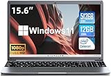 SGIN 15,6 Zoll Laptop, 12 GB RAM 512 GB SSD Notebook, Celeron N5095 up to 2,9 GHz, FHD 1920 x 1080, 2,4/5,0 G WLAN, 5000 mAh, Bluetooth 4.2, erweiterbarer Speicher 512 GB TF