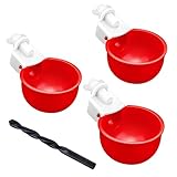DIY Hühnerwasserbecher, 3 Stück Hühnertränke Hühnerwasserspender, Automatische Geflügeltränke Set für Hühner Enten Gänse Truthähne