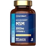 MSM 2000 mg mit Vitamin C | Hochdosiert | 365 Vegane Tabletten | MSM Pulver Tabletten | Methylsulfonylmethan | Horbaach