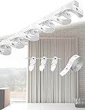 Deckenvorhangschienen-Set, verstellbare Ripplefold Snap Rail Fold Traverse Vorhangstangen-System für glatte Vorhänge, perfekt für Zuhause und Büro (270 cm)