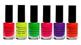 Stampinglack Neon Set Rot Gelb Grün Pink Lila Orange Stamping Lack RM Beautynails 6er Pack 6x12ml