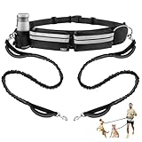 ETACCU Joggingleine für 2 Hunde, Freihändig Laufleine für Hunde, Bauchgurt Hundeleine zum Joggen Laufen Wandern mit Dual Griffe, Reflektierende Nähte, Laufgurt für Große Hunde bis 50kg, 124-180cm