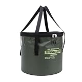 Riuulity Kompakter Abflusseimer Zum Autowaschen und Angeln, Leichter Faltbarer Wasserbehälter, PVC-Material (Olivgrün)