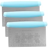 DECHOUS 3St Teigschaber teigschneider ausstecher für knete kuchenschaber Teigknetwerkzeug pizzaschneider groß Keksschneider Grad Stand Backschaber für den Haushalt Schalenschaber Edelstahl