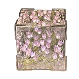 Correa DIY Tulpenspiegel Würfellampe Simulation Schlafzimmer Schlaftisch Handgemachte Tulpe Kleines Nachtlicht Geschenk Lilar