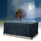 HNKDKJ Abdeckhaube Gartenmöbel Rechteckige Gartenmöbel-Abdeckung 260x90x90cm/Länge x Breite x Höhe Oxford Gewebe Wasserdicht Schutzhülle für Gartentische und Möbelsets Winddicht UV-Beständiges