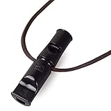 ACME Doppeltonpfeife No. 640 Schwarz mit GRATIS Pfeifenband aus Leder (90mm, No. 640, Schwarz)