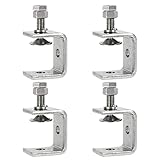 4 Stück C-Zwingen Set, 304 Edelstahl Heavy Duty Clamp, Holzbearbeitung Fixture Clamp für Tischlerei, Diy Holzbearbeiter, Bauarbeiter konzipiert und Schweißer - Silberfarben