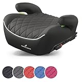 WALSER Premium Kinder Sitzerhöhung Auto ISOFIX, Qualitätssieger Sehr Gut* Kindersitz Auto 125-150 cm, Kindersitzerhöhung Auto Andy neueste Norm 2024 ECE R 129, Sitzerhöhung Auto Kindersitz schwarz